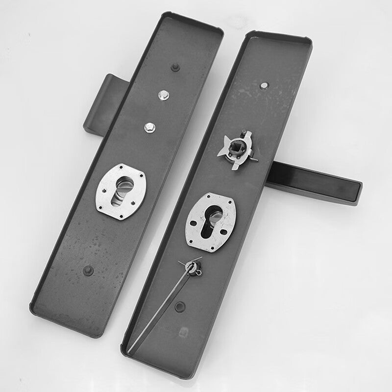 Deqi security door handle, space gray ear style security door handle, interactive single-action minimalist handle, interactive single-action - door thickness 9cm