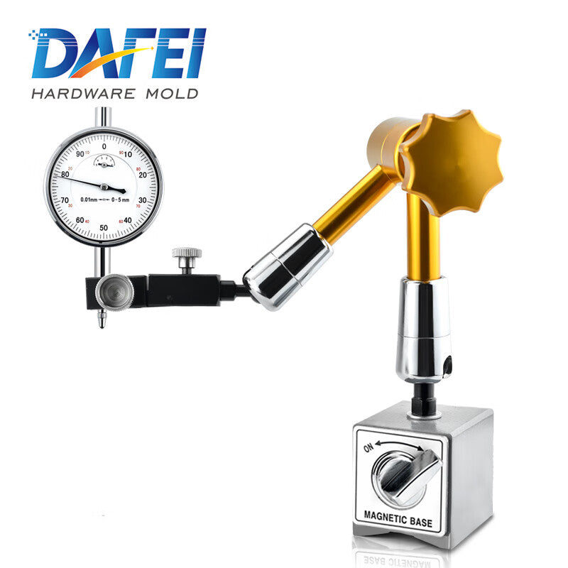 DAFEI hydraulic dial indicator base, universal magnetic dial indicator base, oil pressure dial indicator base, mechanical magnetic dial indicator base bracket, lever, large dial indicator base—strong magnetic large universal (total length: 350mm)