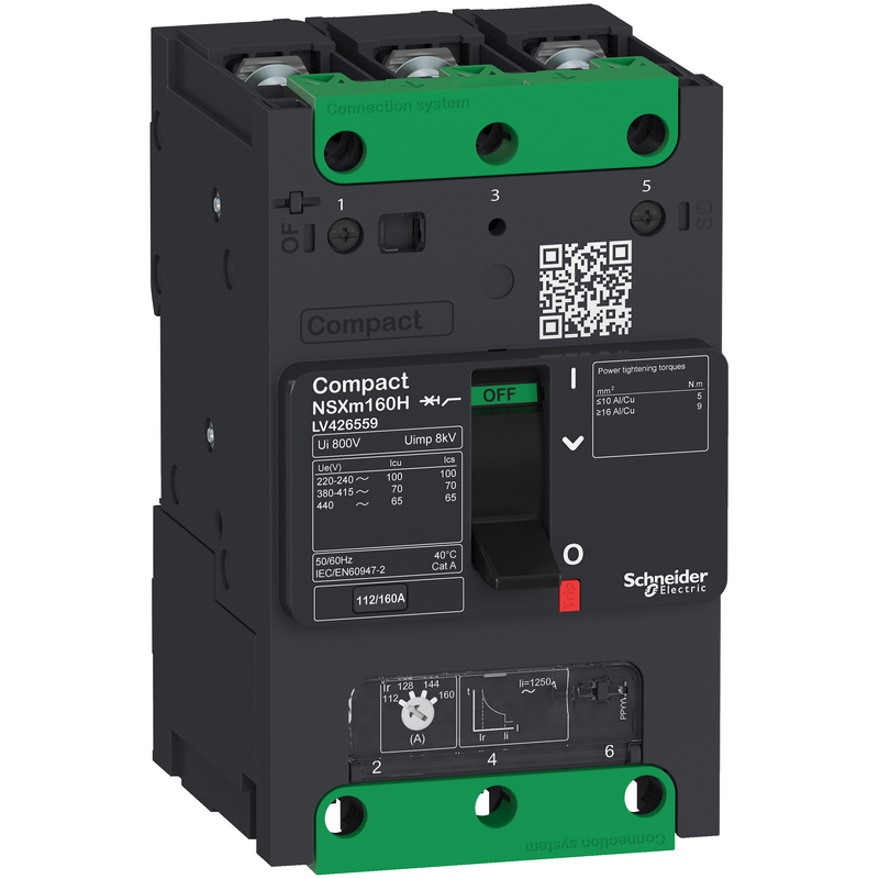 Schneider Electric NSX100m N TM63D 3P Circuit Breaker with Busbar