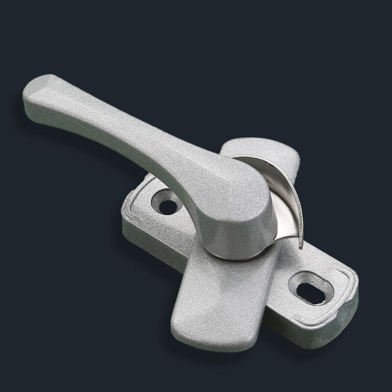 Deqi door and window latches, sliding window locks, concealed hole universal crescent locks, glass sliding door latches, matching hooks and screws, silver-gray center handle.