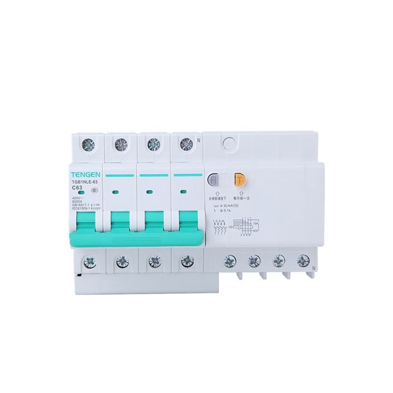 Tianzheng TENGEN TGB1NLE-63 4P C50 100mA Circuit Breaker