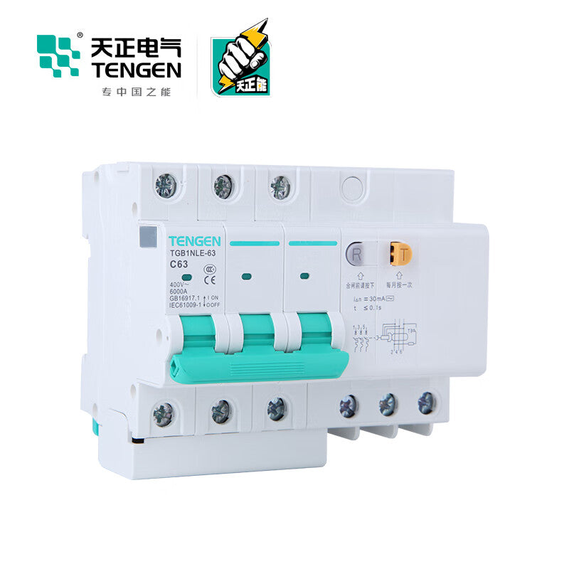 Tianzheng TGB1NLE-63 3P Miniature Leakage Circuit Breaker 63A