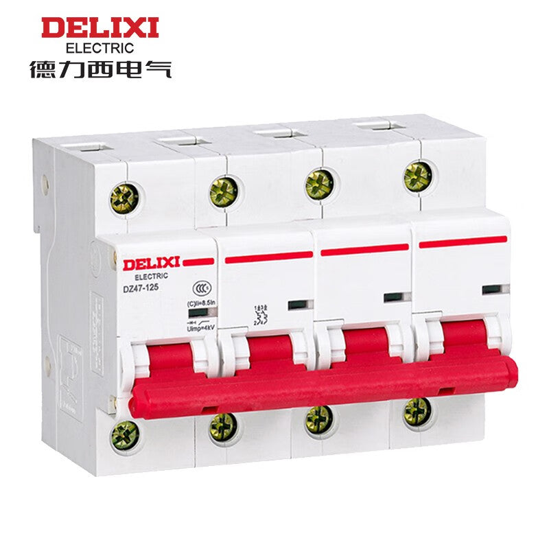 Delixi Electric DZ47-125 4P Circuit Breaker 63A 10KA 400VAC