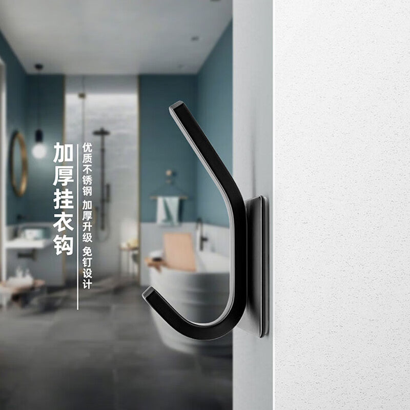Jingu Lao KCAA-567 Stainless Steel Hook, Bathroom/Toilet Coat Hanger, No Drilling Required, Strong Adhesive Hook, Toilet Coat Hook, 1 Piece