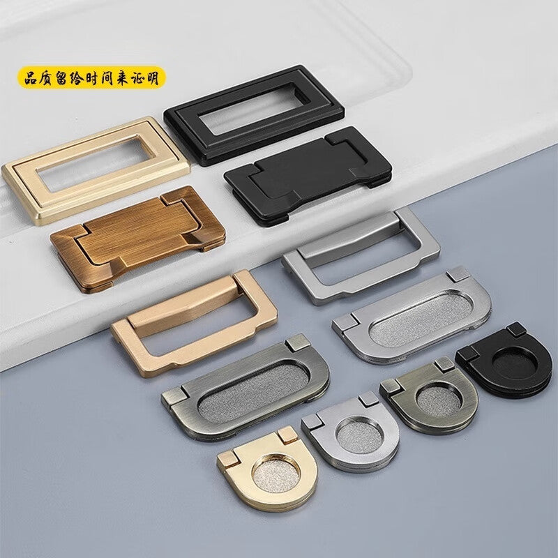 Shengduoshan concealed drawer handles, surface-mounted and concealed handles, modern minimalist style, drilled flat-mounted cabinet drawer and wardrobe door handles