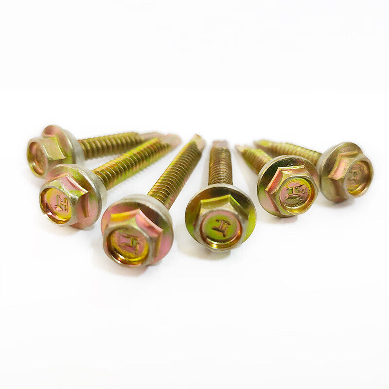 GUYU Color Zinc External Hex Self-Tapping Screws M4.8*16 (100 pieces per pack) gnjz-1389M4.8*30 (100 pieces per pack)