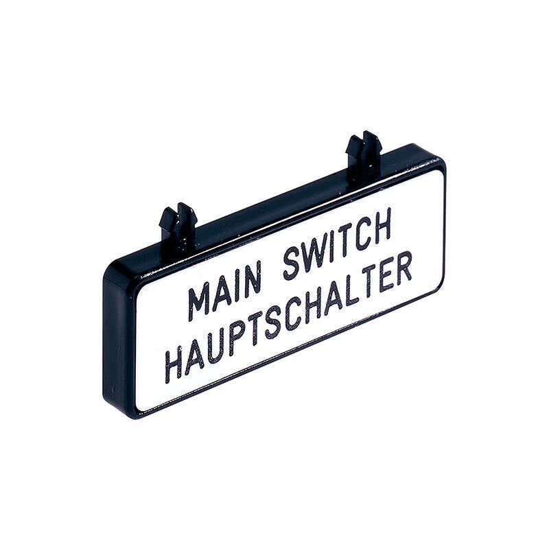Siemens additional signage, German/English, 47mmx17mm, accessory for main switch and emergency stop switch 3LD2; 3LD9286-1A