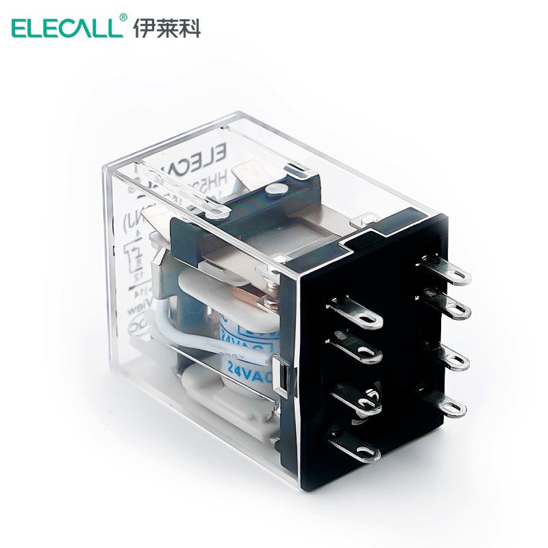 ELECALL HH52P малое промежуточное реле переменного тока два открытых и два закрытых со светом без основания электромагнитное реле комплект 8 футов MY2NJ AC24V