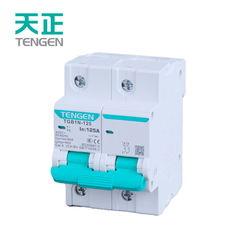 Tianzheng Electric TGB1N series 125 frame air switch small circuit breaker short circuit overload protection type C 2P 80A (Xiangyun 3.0) 335012800399
