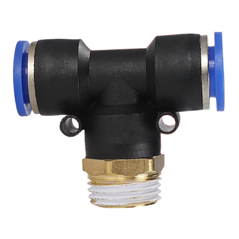 Blue and Black T-Type Three-Way Quick-Connect Connector - PB6-01