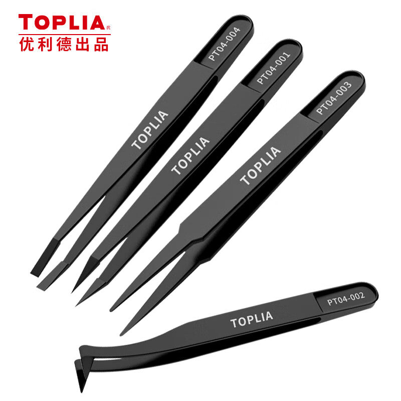TOPLIA PT04-002 Antistatic Fiber Bending Tweezers, Cleanroom and LED Industry Manual Tweezers