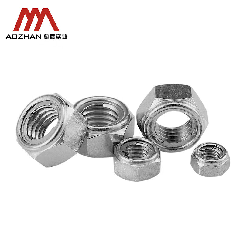 AOZHAN Industrial Co., Ltd. DIN980M type - 304 stainless steel metal lock nut, metal self-locking nut GPH M8 (900 pieces/box)