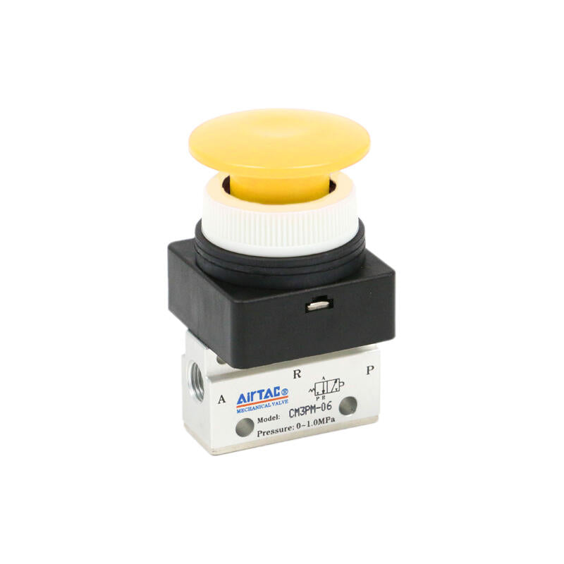 AirTAC Mushroom head push button manual valve (1/8); CM3PM06Y