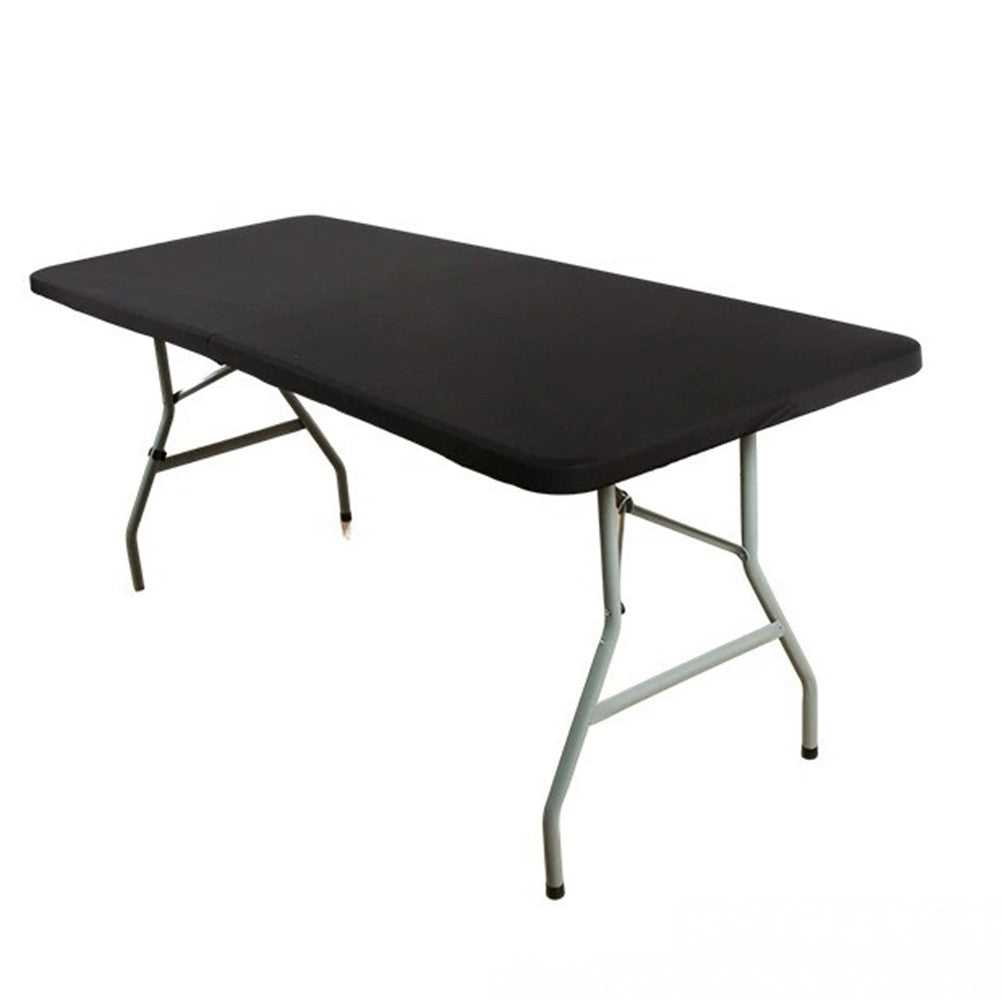 Rectangle Elastic Tablecloth Fits Folding Tables Washable Water Resistant