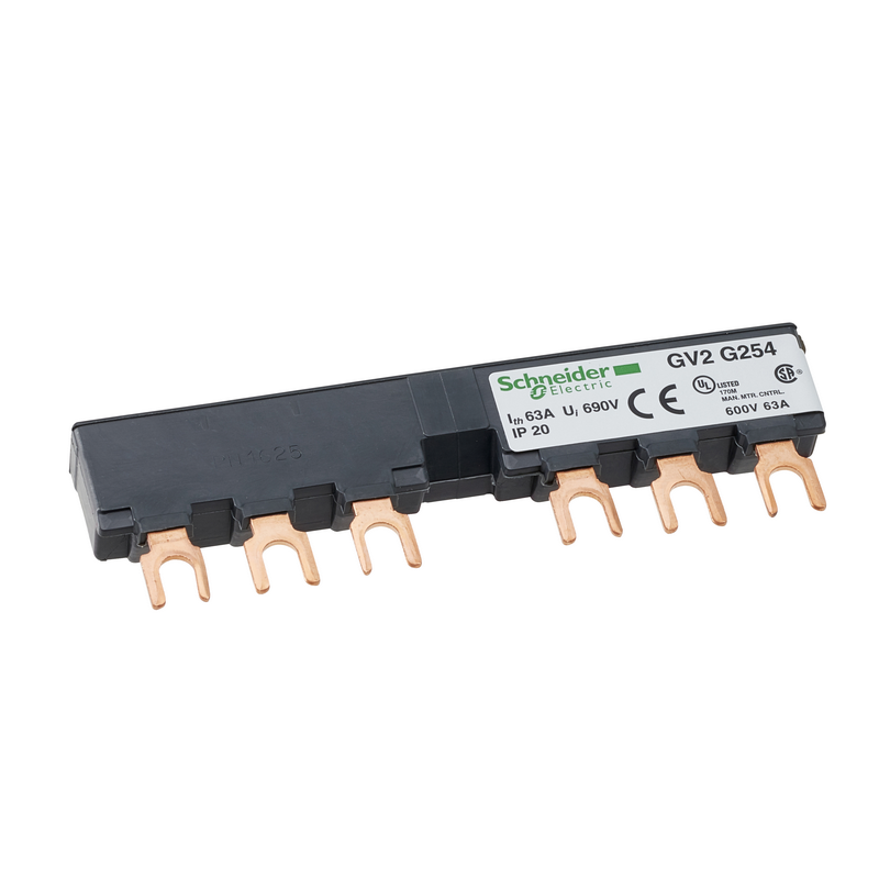 Schneider Electric motor circuit breaker accessories, 3-pole 63A busbar; GV2G254