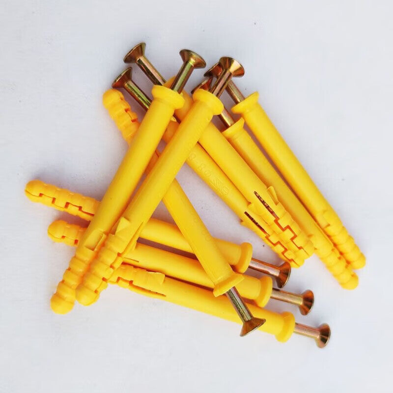 Peifan Little Yellow Croaker Plastic Expansion Tube Expansion Screw Plug Bolt Expander Self-Tapping Screw 6*40mm (100 sets)