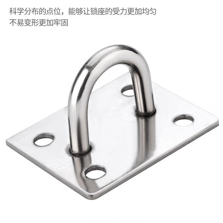Chuke stainless steel latch, padlock pin, door bolt, thickened latch, 4-inch (100mm) latch with screws.