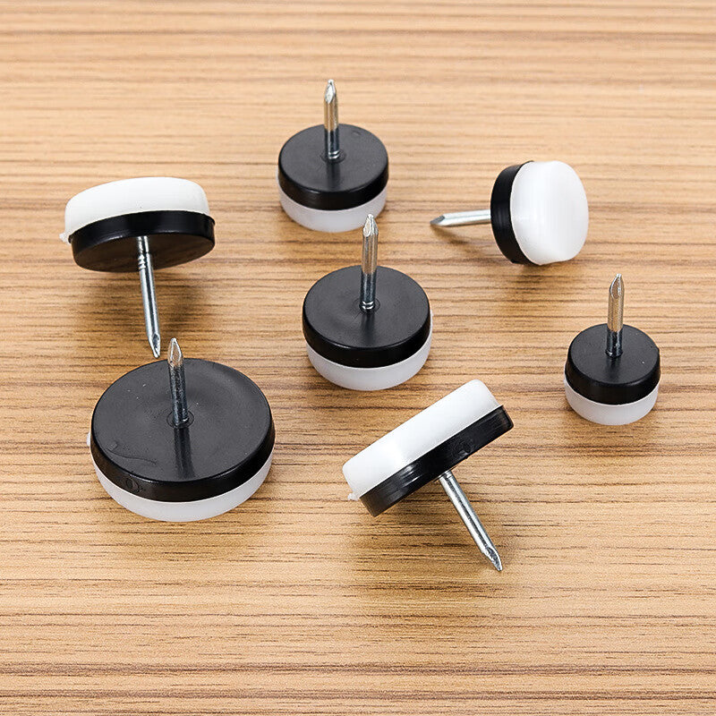 Deqi Plastic Anchor Stabs with Rubber Pads, Height-Increasing and Anti-Slip Anchor Stabs for Wardrobes, Cabinets, Tables, and Chairs, φ25mm