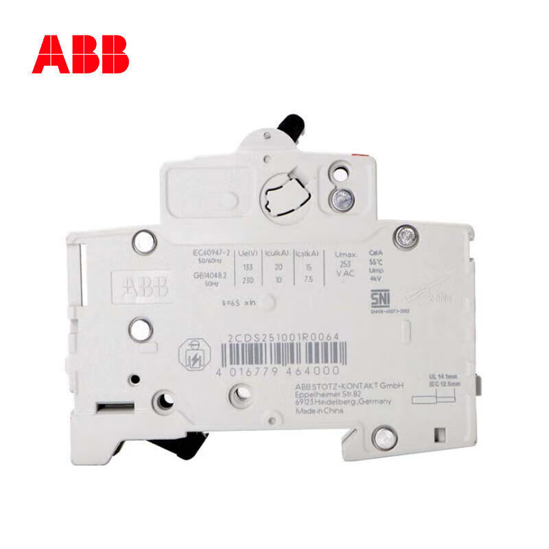 ABB S203-C20 Miniature Circuit Breaker, 20A, 3-pole