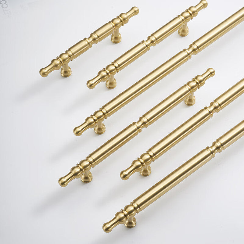 Deqi Brass Handles, Luxury French Style Brass Drawer and Cabinet Door Handles 6819 (128-185mm)
