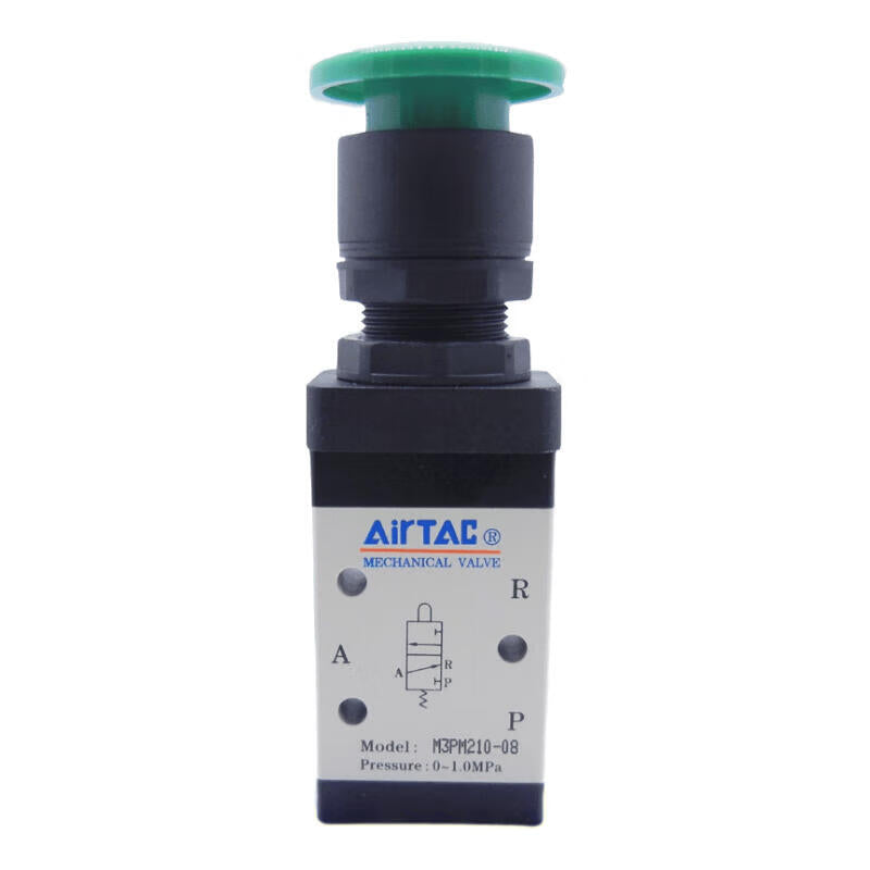 AirTAC Mushroom Head Button Manual Valve (1/4); M3PM21008G