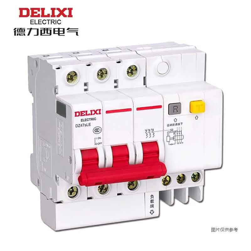Delixi DZ47sLE 3P C 25A 6KA 30mA ELE (electronic) AC 400VAC DZ47SLEN3C25 miniature leakage protection circuit breaker