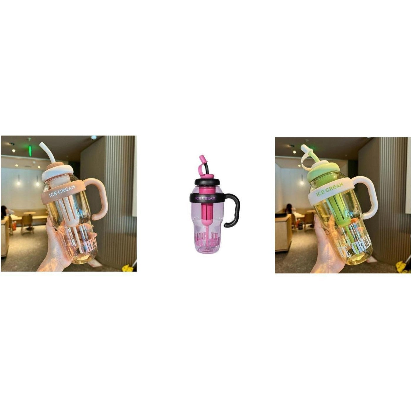 Large 1300ml Plastic Tumbler with Straw Leakproof Lid for Everyday Use