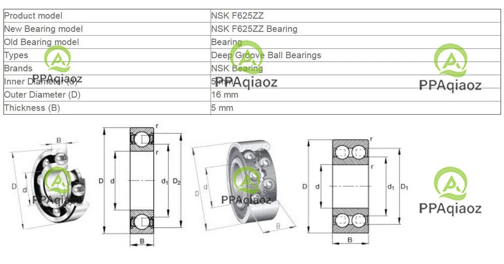 10PCS NSK F625ZZ Deep Groove Ball Bearings 5x16x5mm #P