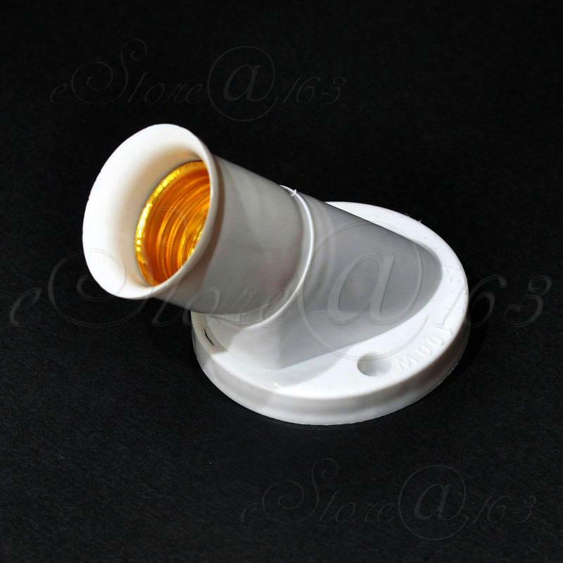2x E27 Screw Base Round Oblique Wall / Celling Mounted Light Bulb Lamp Socket -B