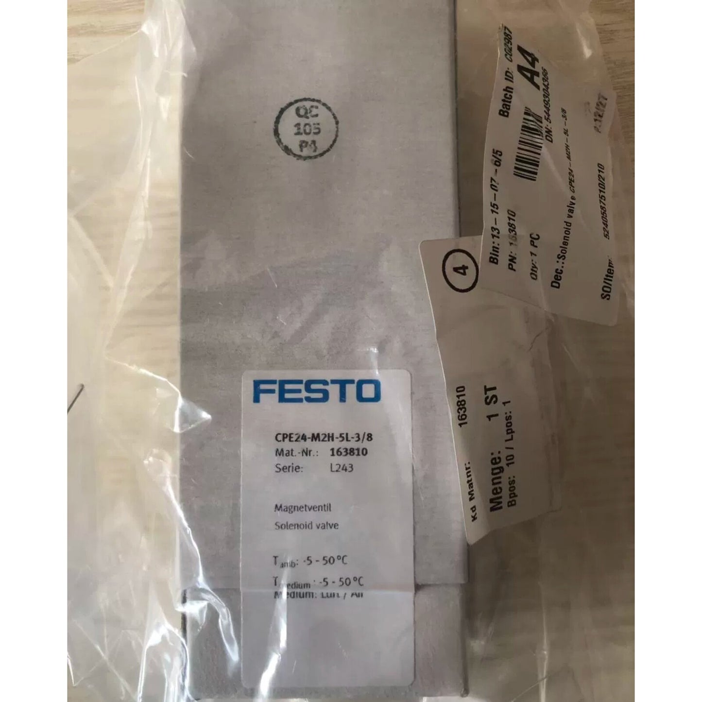 1PC For FESTO CPE24-M2H-5L-3/8 163810 Solenoid valve