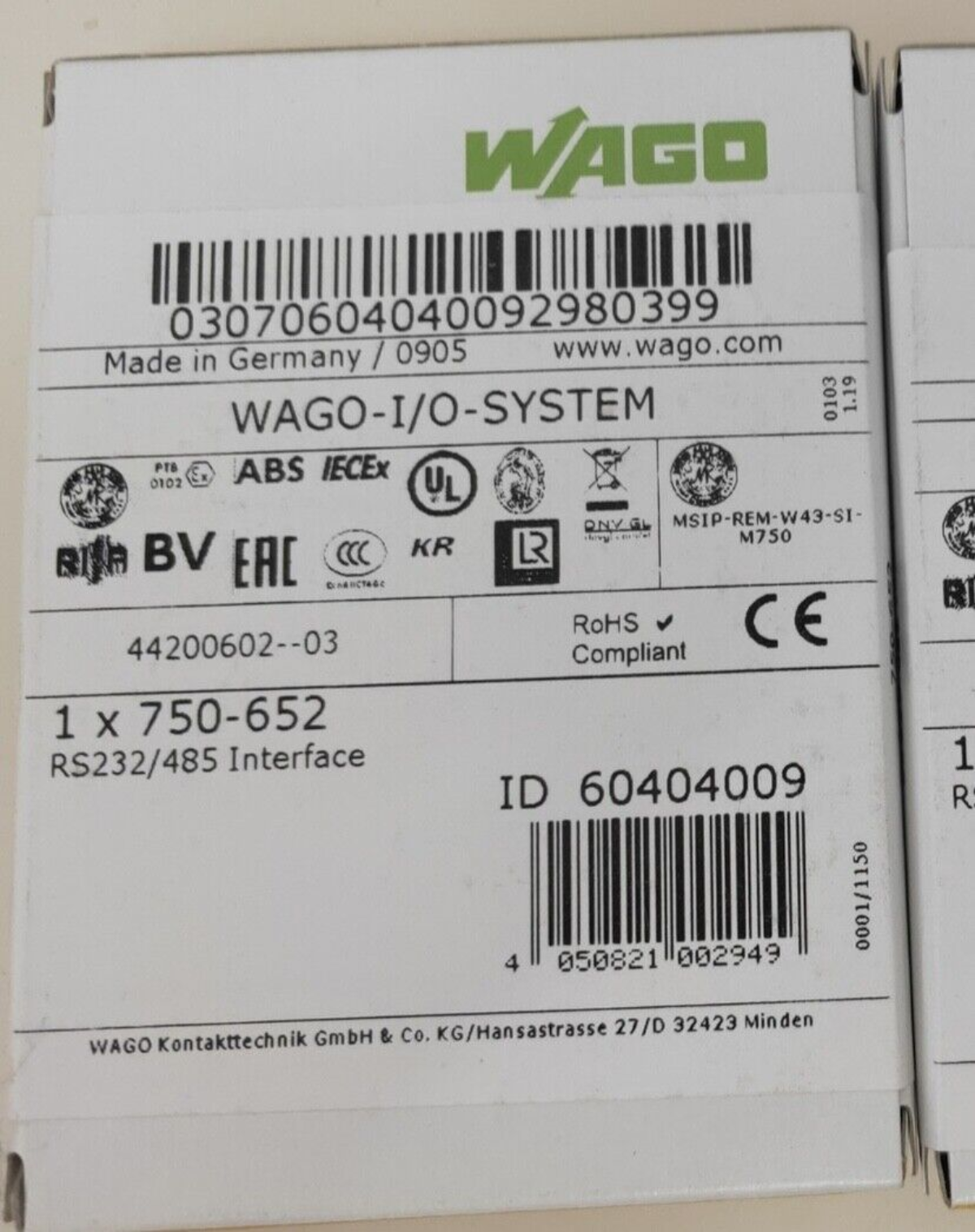 1pcs WAGO 750-652 Module