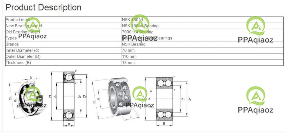 1PC NSK 16014 Deep Groove Ball Bearings 70x110x13mm #P