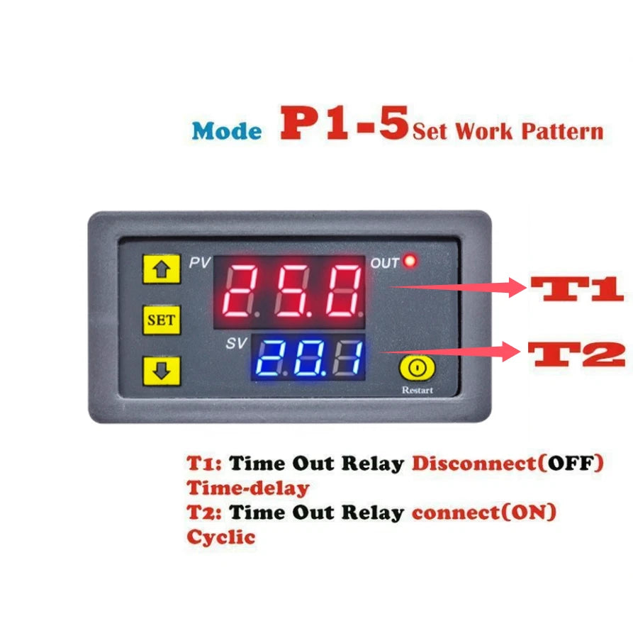Digital Display Time Delay Relay Timing Switch AC 110V 220V Timer Cycling Module
