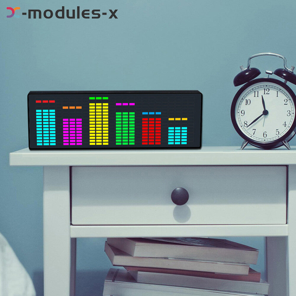 LED Light Music Spectrum Clock Voice Rhythm Car Audio Level Indicator VU Meter