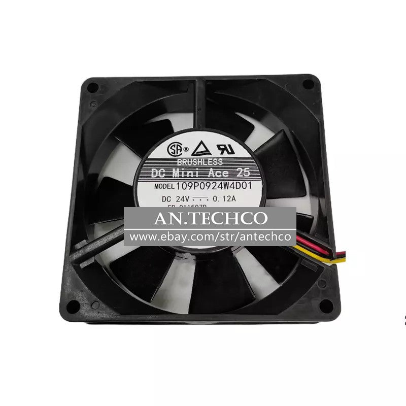 1 pcs SANYO Fan 109P0924W4D01 DC 24V 0.12A 9cm 9025 3 wire cooling fan