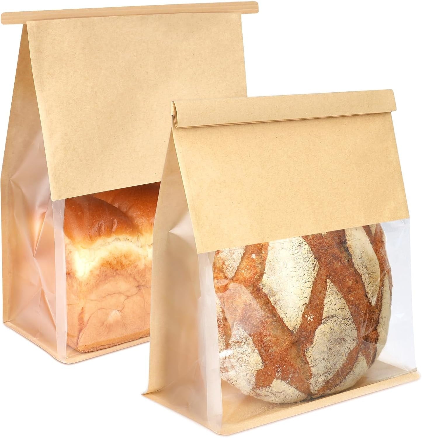 50 Pack Bread Bags with Tabs for Homemade Sourdough Bread, 8.7X4.3X11 Inches Tin