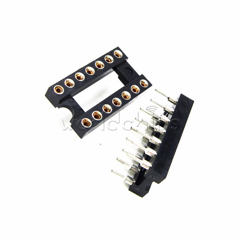 100PCS 8/14Pin DIP SIP Round IC Sockets Adaptor Solder Type Gold Plated Machined