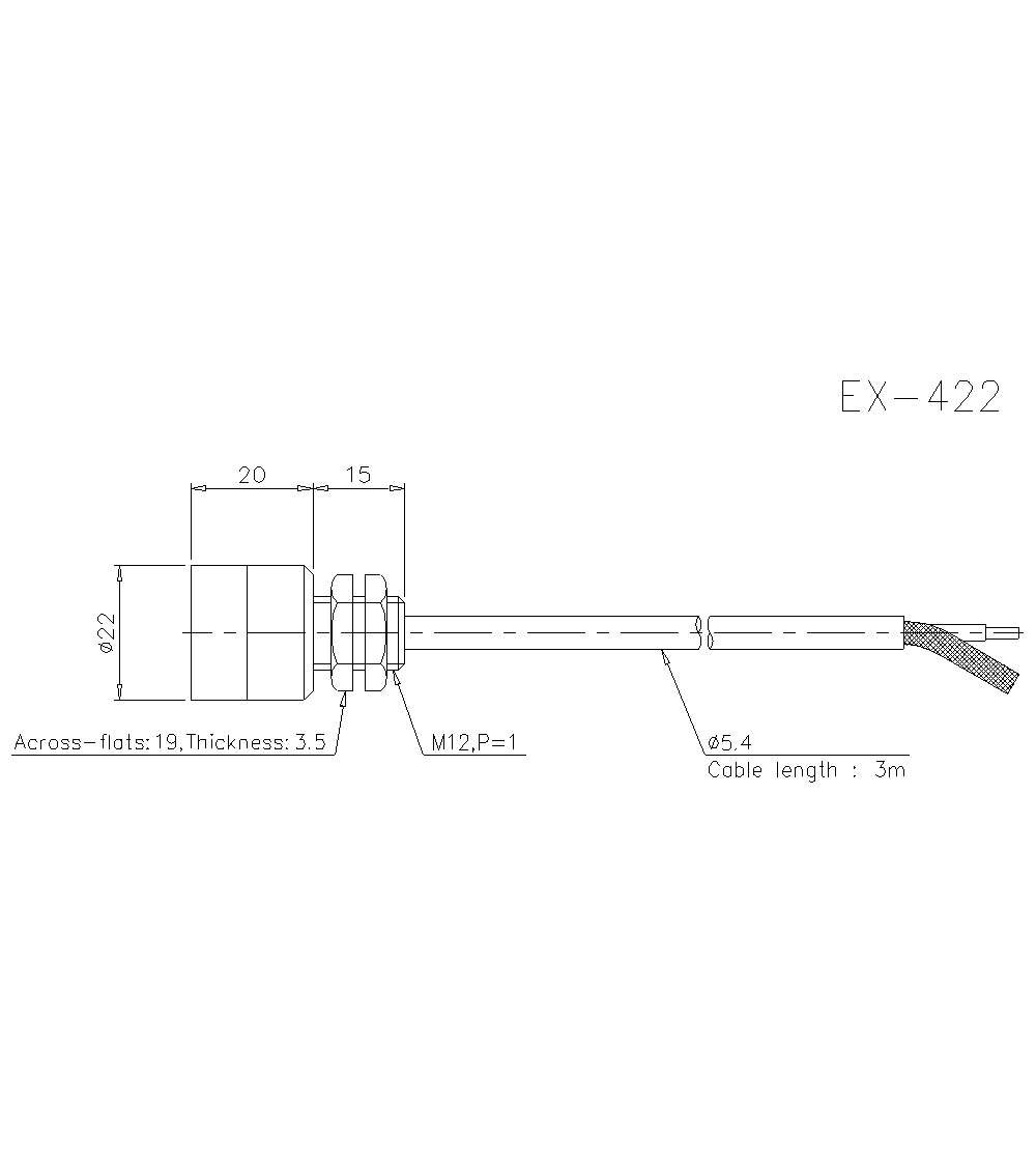 1pcs KEYENCE EX-422 Displacement Sensor