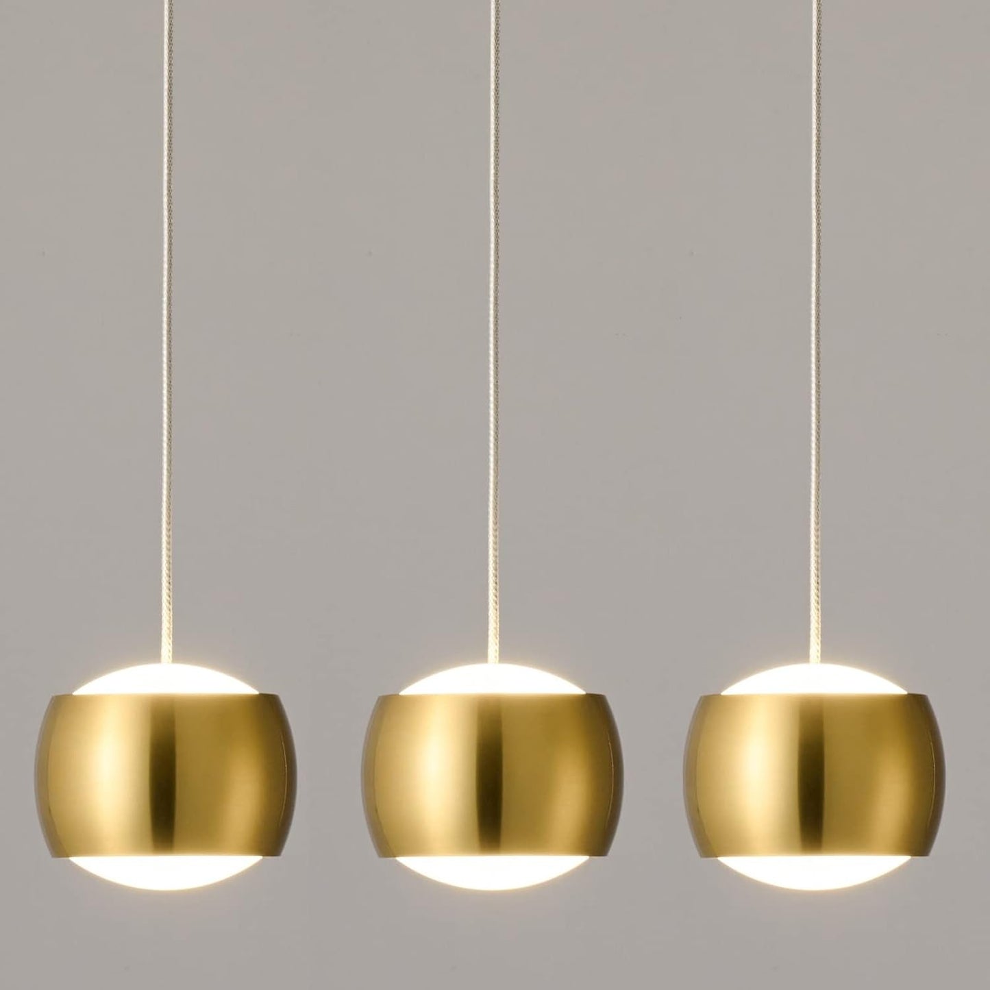 3-Pack LED Dimmable Pendant Lights, Gold Finish for Kitchen Island and Dining