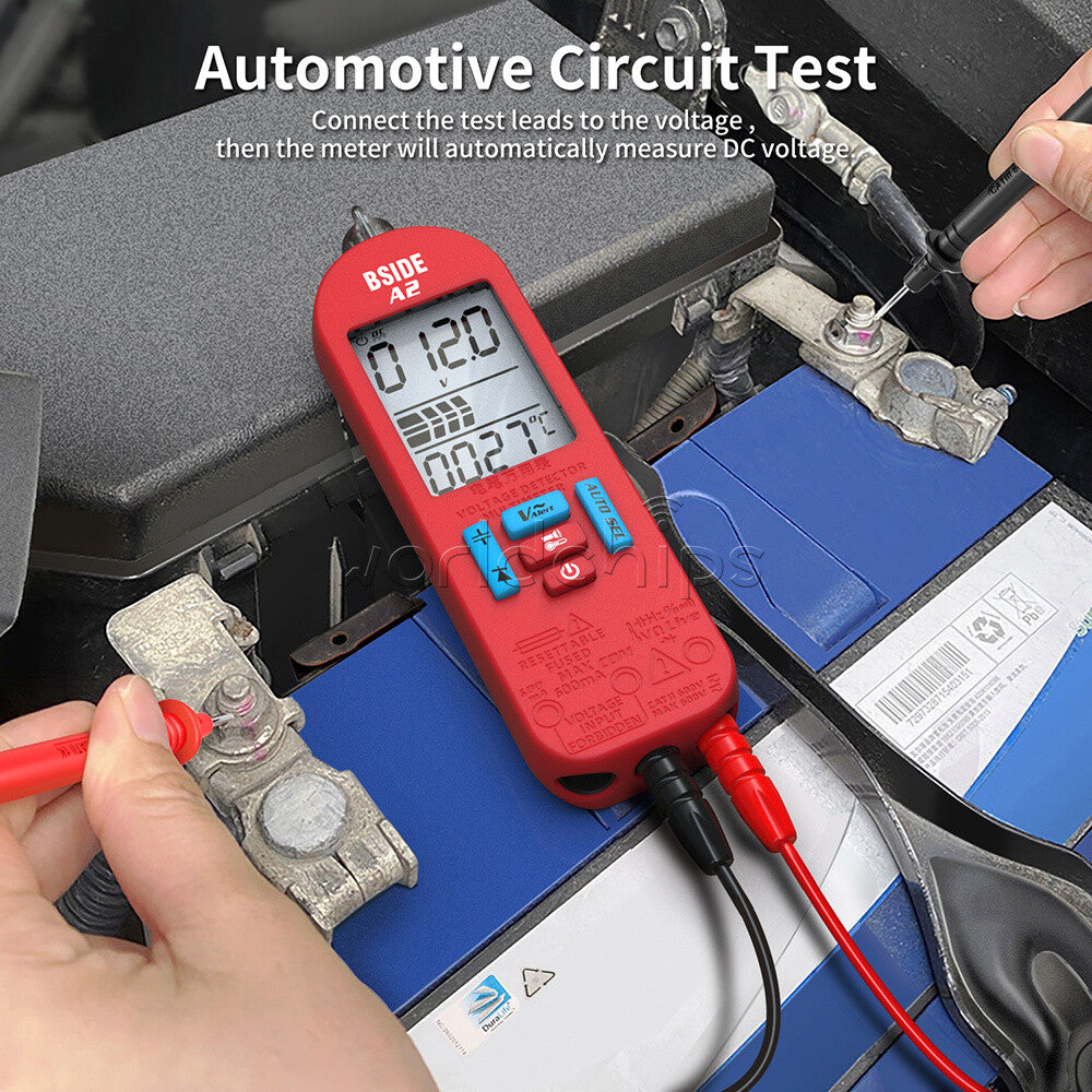 BSIDE A2 Digital Multimeter Voltmeter Auto Range DC/AC Voltage Resistance Tester