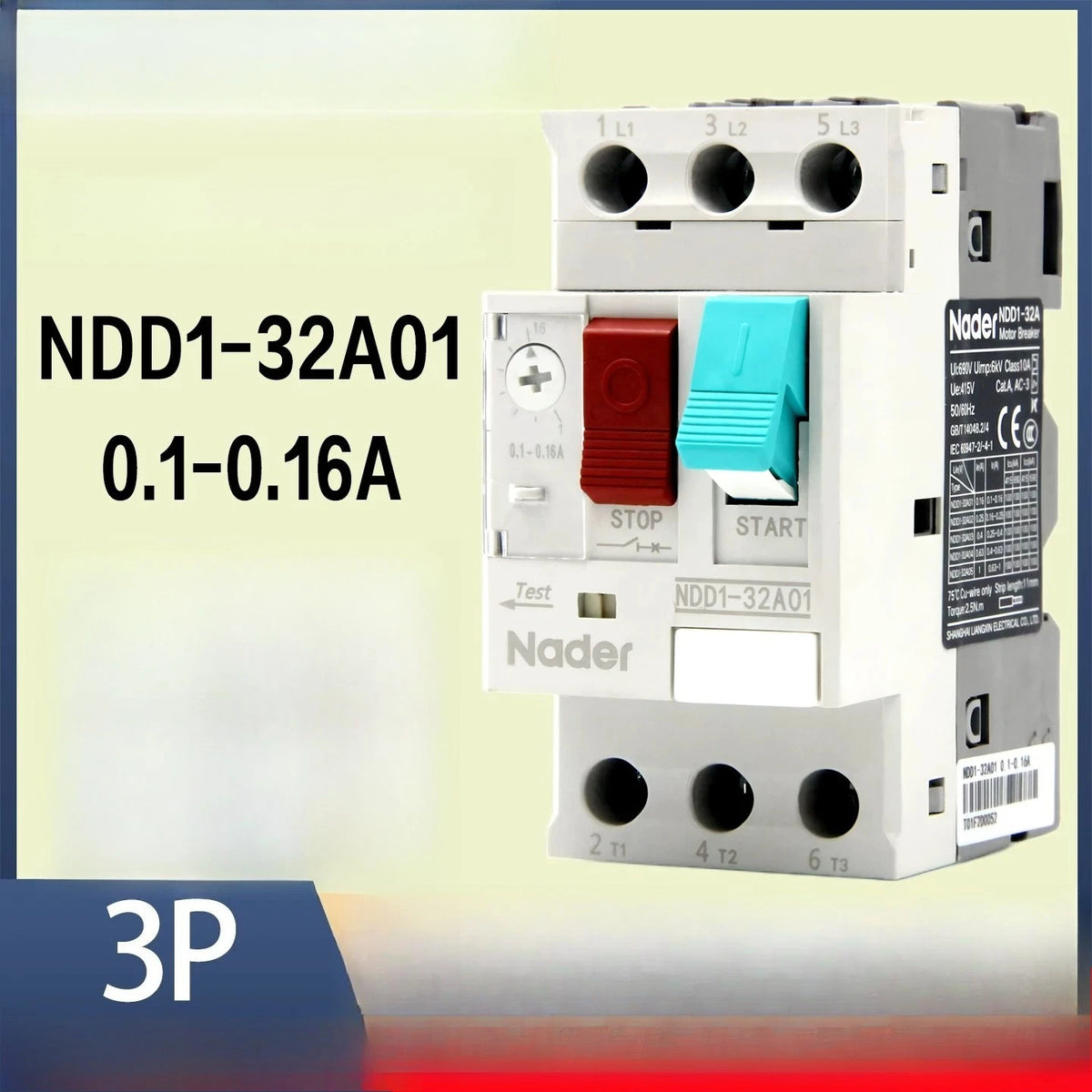 1PCS FOR Nader motor protection circuit breaker switch NDD1-32A01 0.1-0.16A