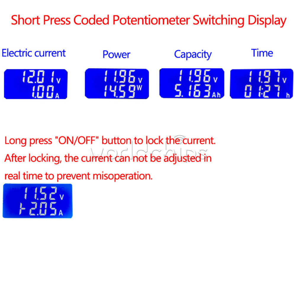 DC4-25V 5A 35W / 4A 25W Constant Current Electronic Load Power Supply Meter
