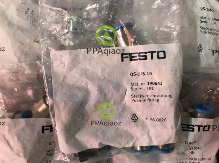 10PC FESTO QS-1/8-10 190643 Fittings QQS1810