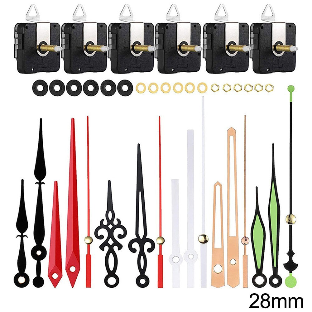 Silent Quartz Clock Movement Kit with 6 Metal Hands for Clock Projects