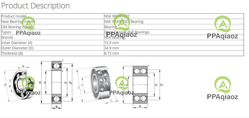 10PCS NSK R10ZZ Deep Groove Ball Bearings 15.9x34.9x8.73mm #P
