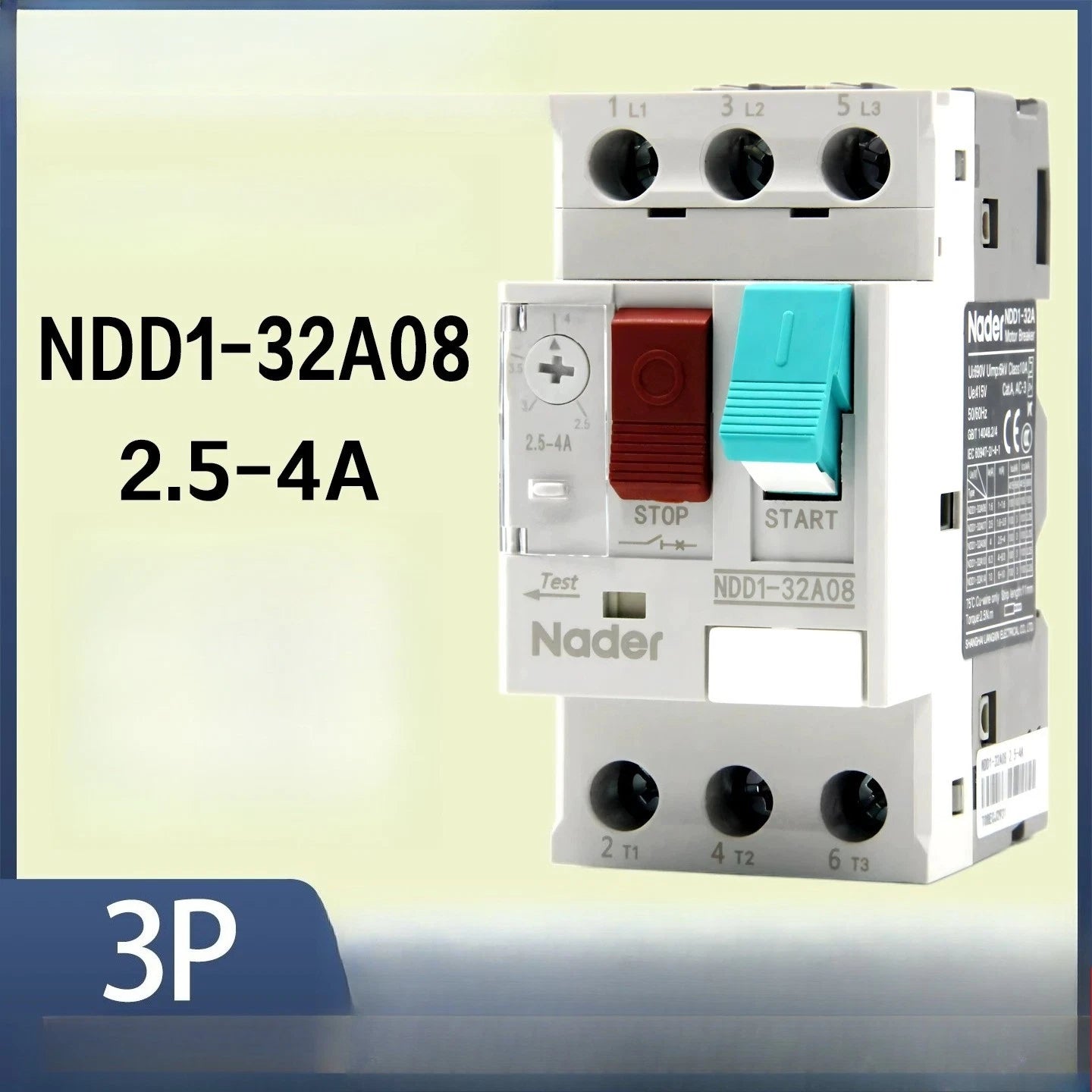 1PCS FIT FOR Nader motor protection circuit breaker switch NDD1-32A08 2.5-4A