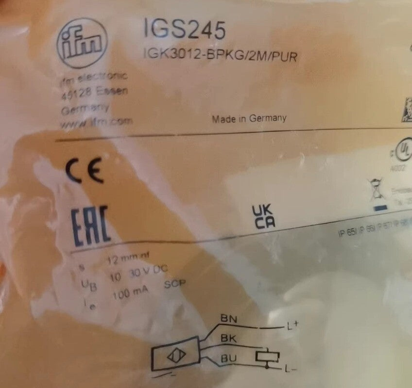 1pcs IFM IGS245 Proximity Switch IGK3012-BPKG/2M/PUR