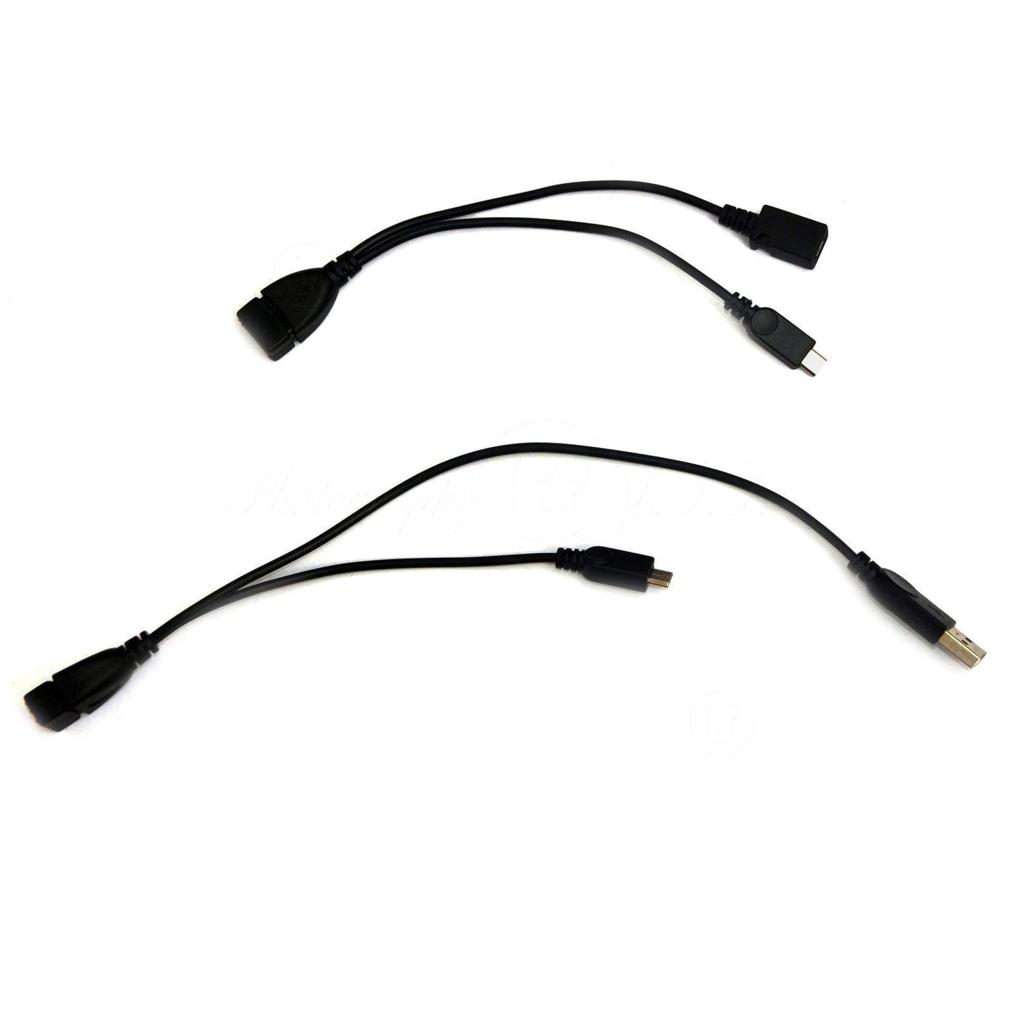 2x Powered Micro USB Host OTG Cable With USB for Phone Mobile HDD Data Transfer