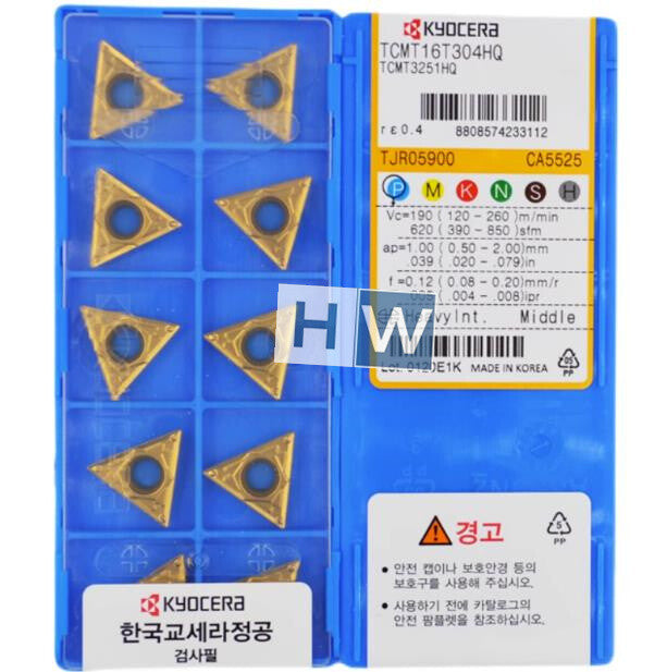 BOx/ 10PCS Kyocera CNC Blade TCMT16T304HQ CA5525 Triangular Blade