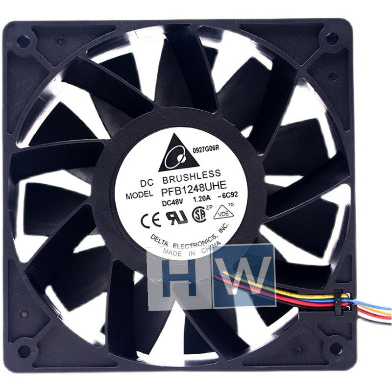 Delta PFB1248UHE 4-wire 48V 1.20A 12CM PWM High Air Volume Server cooling fan